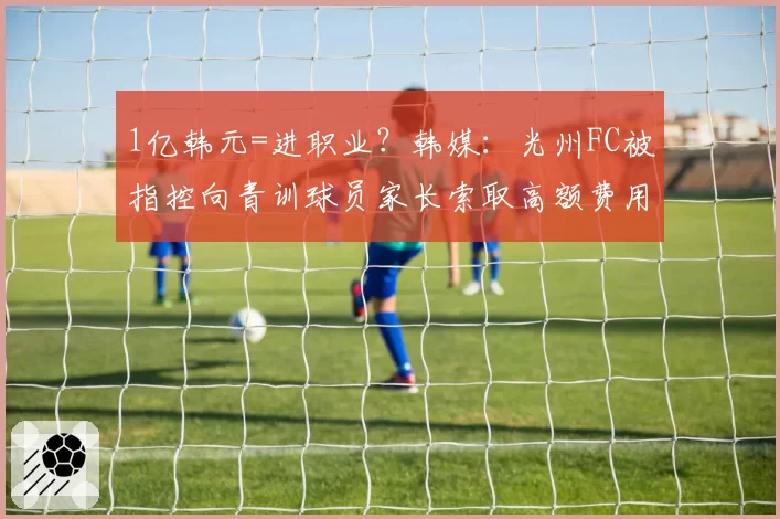 1亿韩元=进职业?韩媒:光州FC被指控向青训球员家长索取高额费用